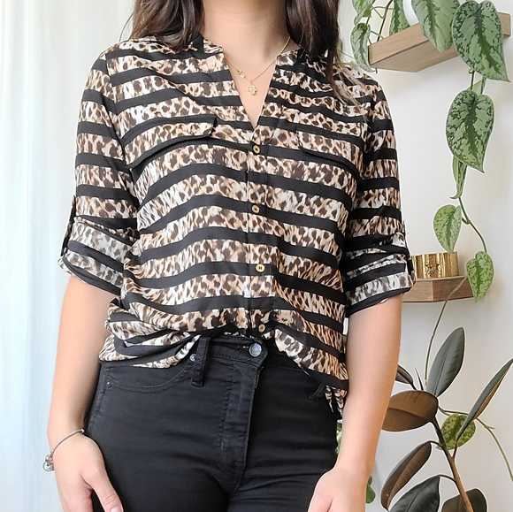 Calvin Klein buttondown shirt striped shirt - Picture 1 of 5